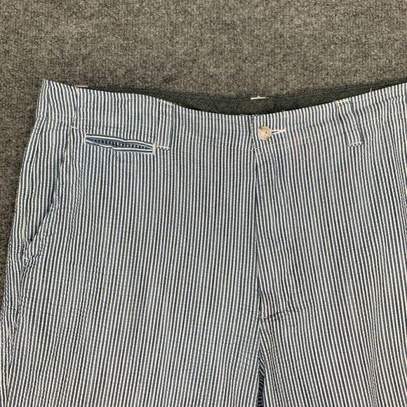 Daniel Cremieux Seersucker Shorts Mens 36 Copen Striped Flat Front Cotton Chino - Picture 3 of 11
